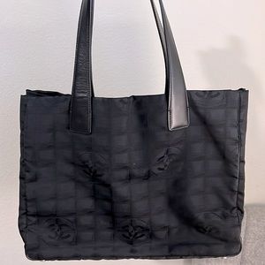 Chanel Black Travel Line Tote Bag.